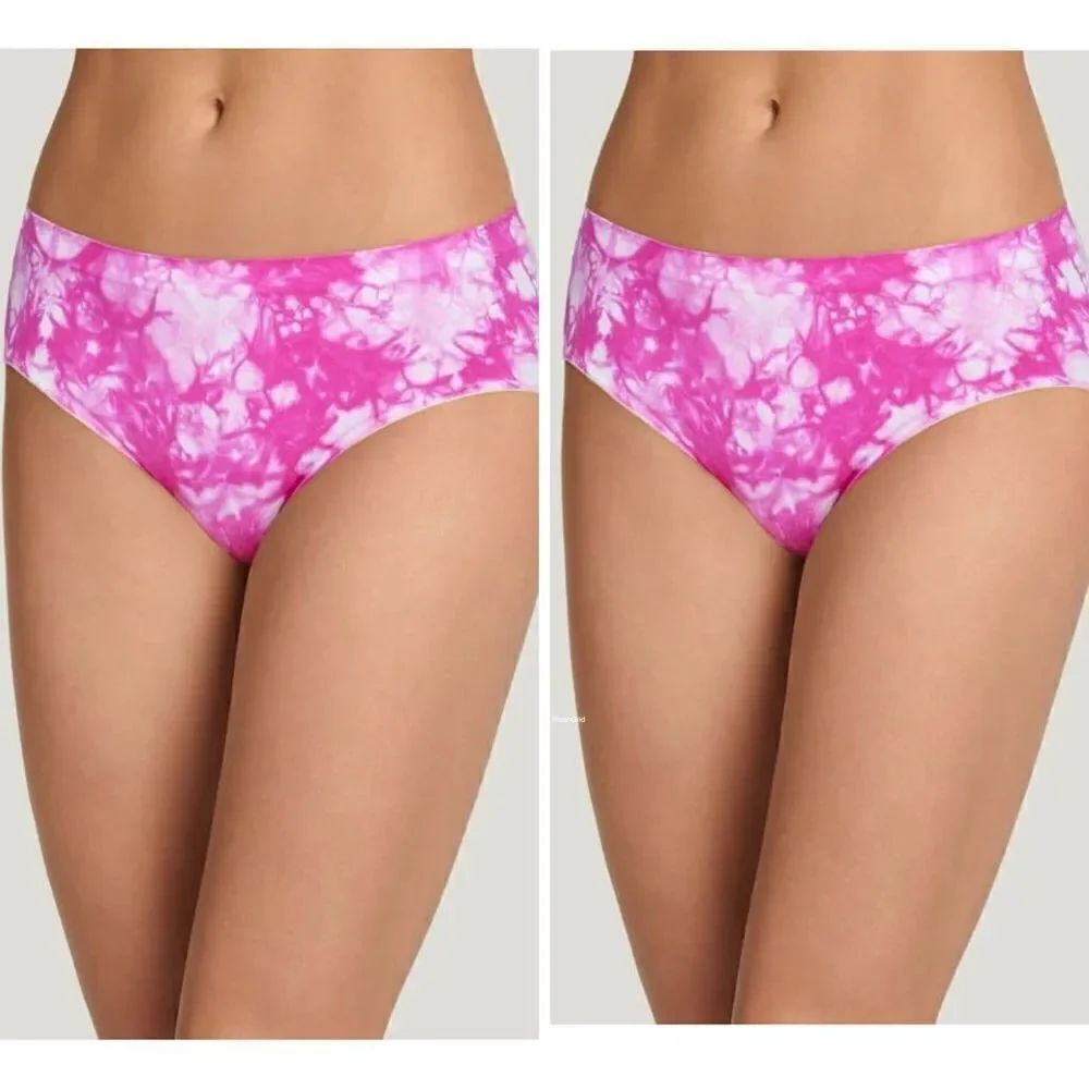NWT 2 Jockey Sz S Pink Tie Dye Smooth & Shine Seamfree Hipster Beautiful & Comfy